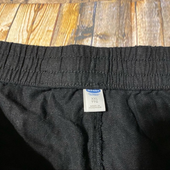 Old Navy Black Linen Blend Pull On Stretch Waist Shorts - Picture 3 of 3